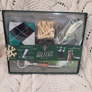 New Gentlemens Golfer's Gift Set Bottle Opener Multi-Tool Tees Crew Socks